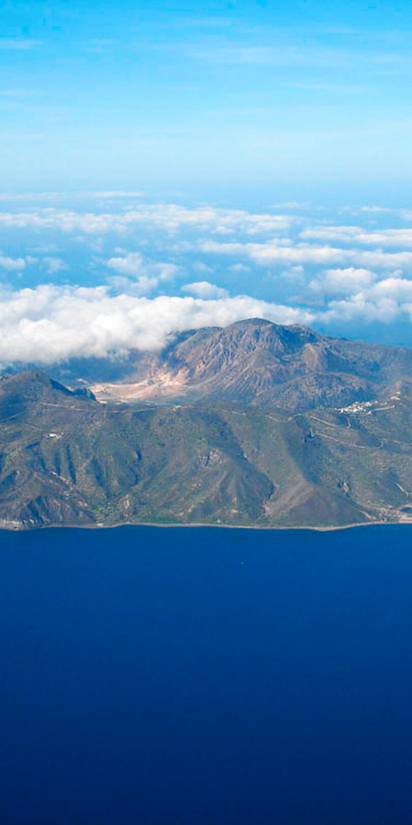 Island of Nisyros, seen from the sky