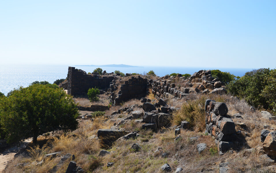 Classical and Hellenistic acropolis of Nisyros. It is called Paleokastro and lies on top of the village of Mandraki.