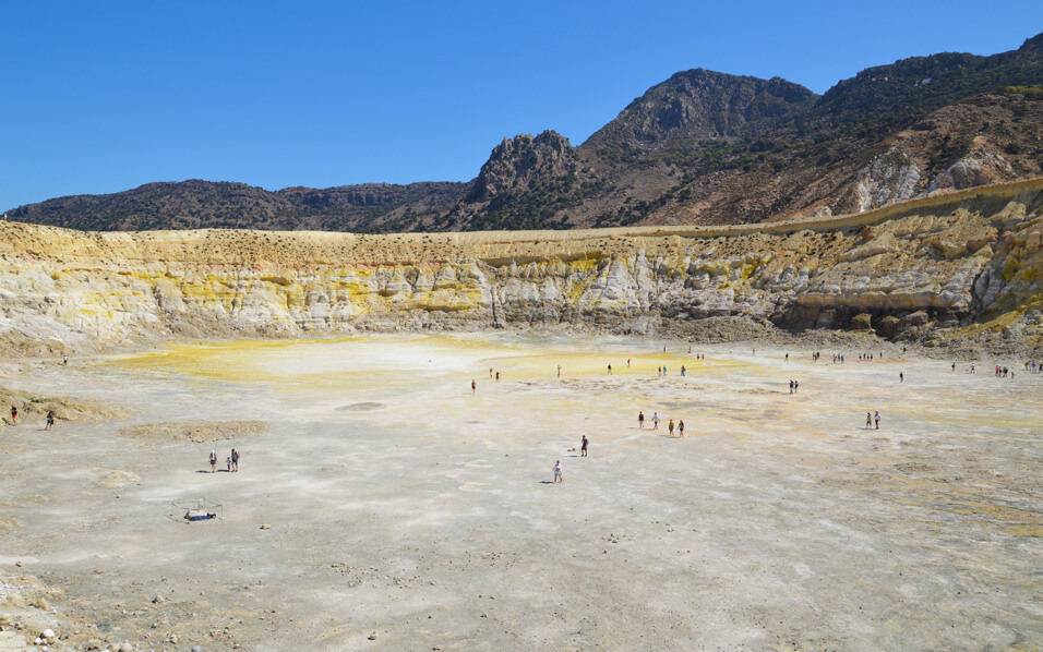 Inside of the crater. It is possible to visit it.